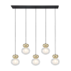 PENDENTE GUARANA BRONZE E PRETO E TRANSPARENTE (C)113CM (L)13.4CM (A)25.7CM 5XG9 25W - HC007L - 1