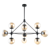 PENDENTE ORBE PRETO E CHAMPANHE (D)100CM (A)78CM 10XE27 BOLINHA 400W - OP056 - 5