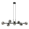 PENDENTE ABAPORU PRETO E FUME (C)34CM (L)110CM (A)28CM 8XG9 200W - HL004B - 1
