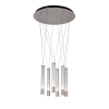 PENDENTE AGUA NICKEL E TRANSPARENTE E BRANCO (D)60CM (A)38.5CM 6X7W 3000K 2040LM - RE015L - 5