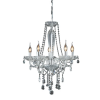 LUSTRE ANJOU CROMADO E TRANSPARENTE (D)58CM (A)635CM 5XE14 200W - JF015C - 1