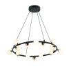 PENDENTE FUXICO DOURADO E PRETO E BRANCO (D)69CM (A)16CM 10X2W 3000K 1600LM - JU006 - 1