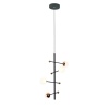 PENDENTE FUXICO DOURADO E PRETO E BRANCO (D)32CM (A)45CM 4X3W 3000K 600LM - JU001 - 3