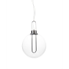 PENDENTE GHIANDA CROMADO E TRANSPARENTE (D)30CM (A)46.5CM 1X3W 3000K 300LM - AC007C - 1