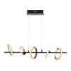 PENDENTE GINGA ROSE GOLD E PRETO E PRETO (C)19CM (L)85CM (A)24.5CM 2 X 4.3W + 3 X 6.1W 3000K 1345LM - BB011 - 1