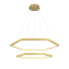 PENDENTE HEX DOURADO E TRANSP (D)80 + 60CM (A)3.5CM 40W + 30W 3000K 3280LM - GD006 - 1