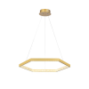 PENDENTE HEX DOURADO E TRANSPARENTE (D)60CM (A)3.5CM 1X30W 3000K 1780LM - GD004 - 1