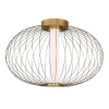 PLAFON DE SOBREPOR LANTERNA DOURADO E BRANCO (D)40CM (A)25CM 1X12W 3000K 60 - HC011 - 4
