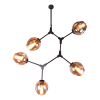 PENDENTE ORBE PRETO E CHAMPAGNE (C)80CM (L)40CM (A)95CM 5XE27 200W - KY001S - 1