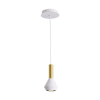 PENDENTE PITUCO BRANCO E DOURADO E BRANCO (D)10CM (A)18.7CM 1XGU10 10W - ML015GW - 1