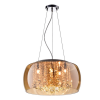 PENDENTE / PLAFON SOHO CROMADO E TRANSPARENTE E AMBAR (D)60CM (A)28CM 9XG9 225W - PD006AM - 4