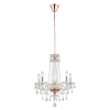 PENDENTE TYENE ROSE GOLD E TRANSPARENTE (D)54CM (A)63CM 5XE14 200W - JF305 - 5