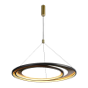 PENDENTE LOOP PRETO E DOURADO (D)82 + 62CM (A)2,2CM 1X76W 3000K 2280LM LED - 4