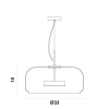 PENDENTE TEMPO DOURADO E TRANSPARENTE (D)33CM (A)15CM 1X1W 3000K 300LM LED - 1
