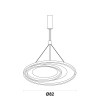PENDENTE LOOP BRANCO E DOURADO (D)82 + 62CM (A)2,2CM 1X76W 3000K 2280LM LED - 1