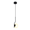 PENDENTE VIVA CROMO NEGRO E BRANCO (D)16CM (A)45CM 1XE27 BOLINHA 5W - SQ006B - 2