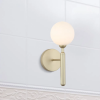 ARANDELA ABAPORU DOURADO E BRANCO (C)16CM (L)12CM (A)32CM 1XG9 25W - HL014 - 1