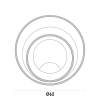 PLAFON DE SOBREPOR LOOP PRETO E DOURADO (D)62 + 42CM (A)5,2CM 1X48W 3000K 1500LM LED - 1