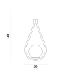 ARANDELA PINGO PRETO E FUME (D)20CM (A)47.4CM 1XG9 25W - TR002B - 5