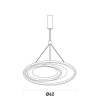 PENDENTE LOOP BRANCO E DOURADO (D)62 + 42CM (A)2,2CM 1X48W 3000K 1500LM LED - 1