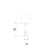 BASE PARA ABAJUR CLASSIC CROMADO E TRANSPARENTE (C)14CM (L)14CM (A)65CM 1XE27 40W - XL1155 - 5