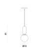 PENDENTE CUICA BRONZE E BRANCO (D)15CM (A)31.5CM 1XE27 BOLINHA 40W - HL008S - 1
