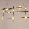 PENDENTE LINK DOURADO E PRETO E BRANCO (C)80CM (L)56CM (A)36CM 12X4W 3000K 2400LM - FT001 - 6