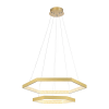 PENDENTE HEX DOURADO E TRANSP (D)60 + 40CM (A)3.5CM 30W + 20W 3000K 2550LM - GD005 - 1