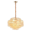 LUSTRE ODEON D 60CM X 42CM  12XE14 127V / 220V DOURADO E CONHAQUE (AQ026S) - 1